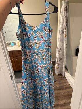 Blue Floral Summer Maxi Dress
